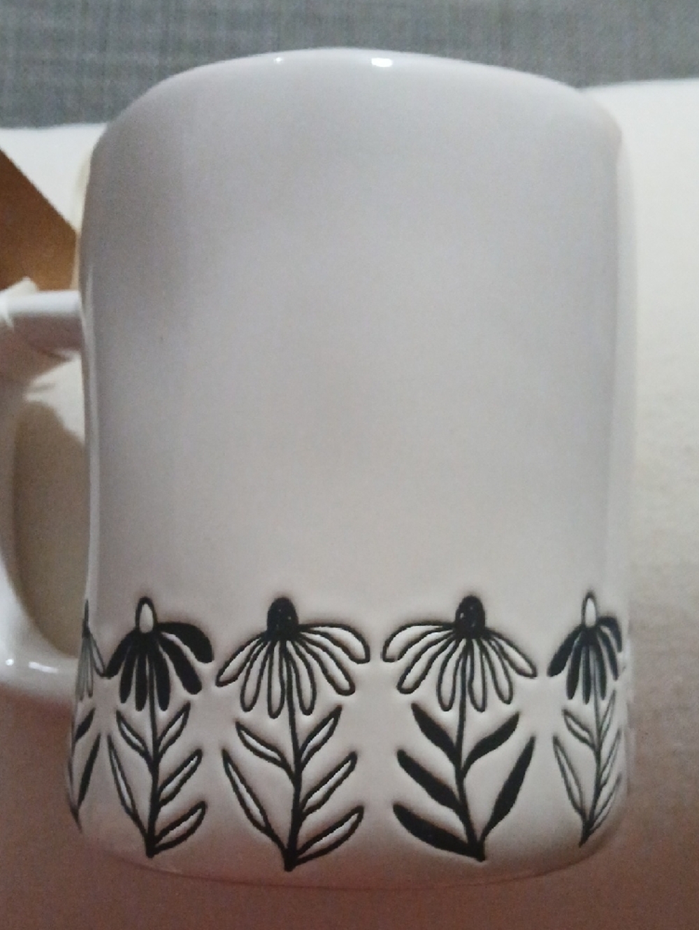 Rae Dunn White Hello Sunshine Ceramic Mug with Black Accent - Picture 2 of 4